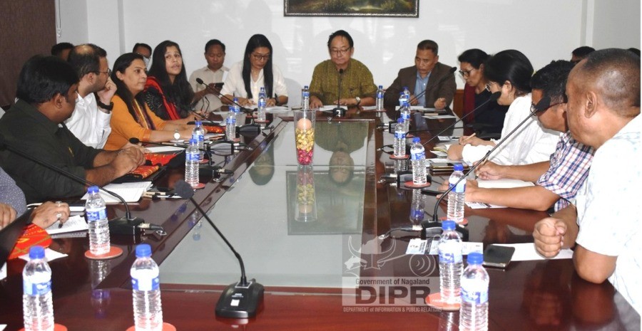 Deputy Commissioner NVHCP, Dr Sandhya Kabra and health workers during the Exit Meeting of National Viral Hepatitis Control Program MoHFM held in Kohima on August 25. (DIPR Photo)
